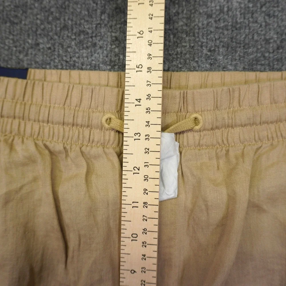NEW Polo Ralph Lauren Shorts Men 3XLT Beige Khaki Linen Elastic Waist Drawstring